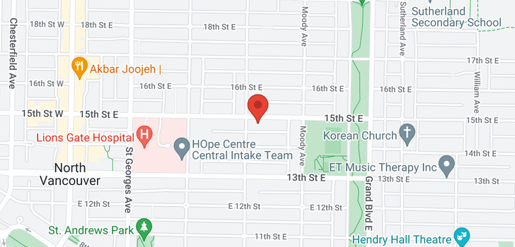 map of 415 E 15TH STREET